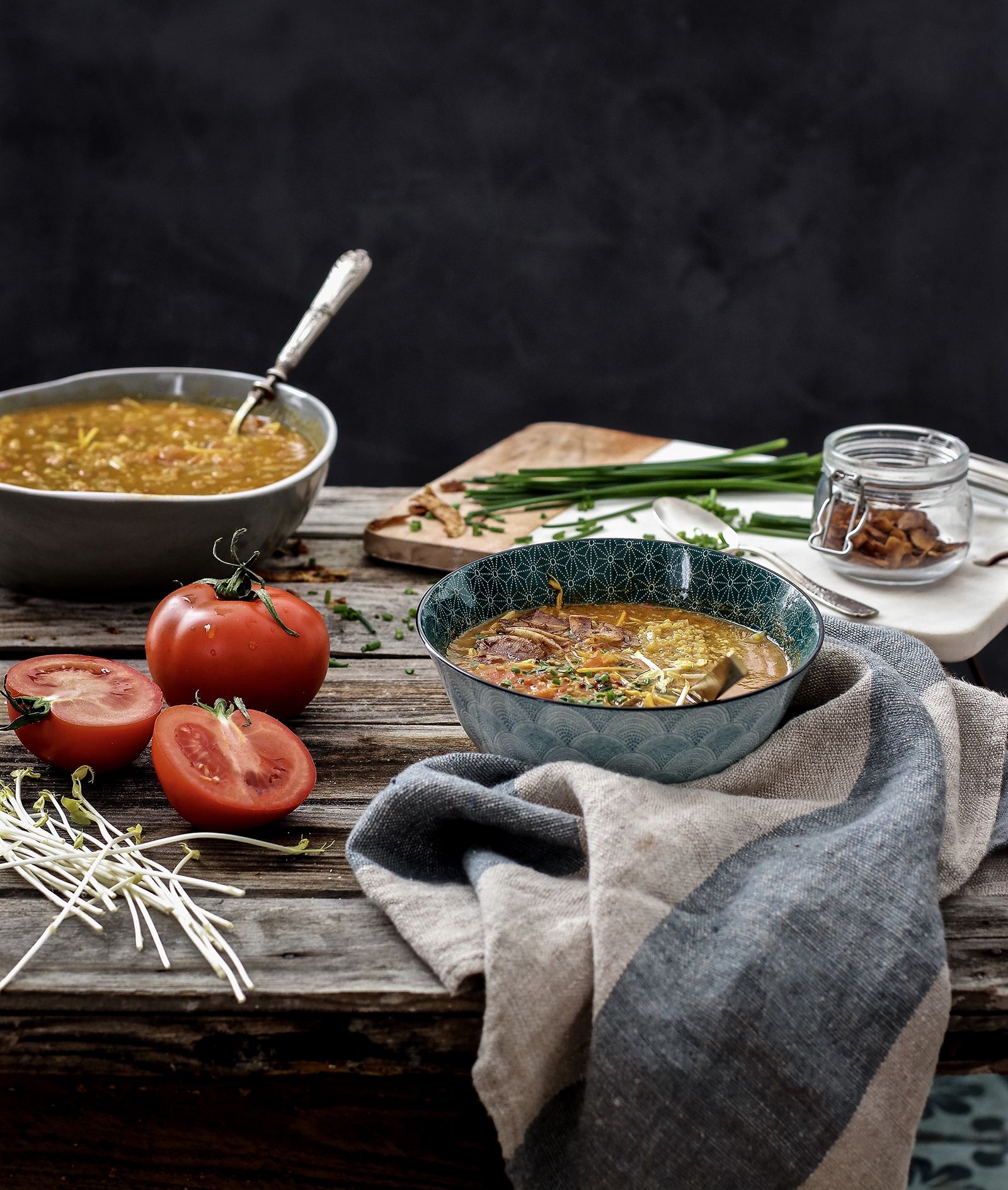 Sopa de quinoa especiada