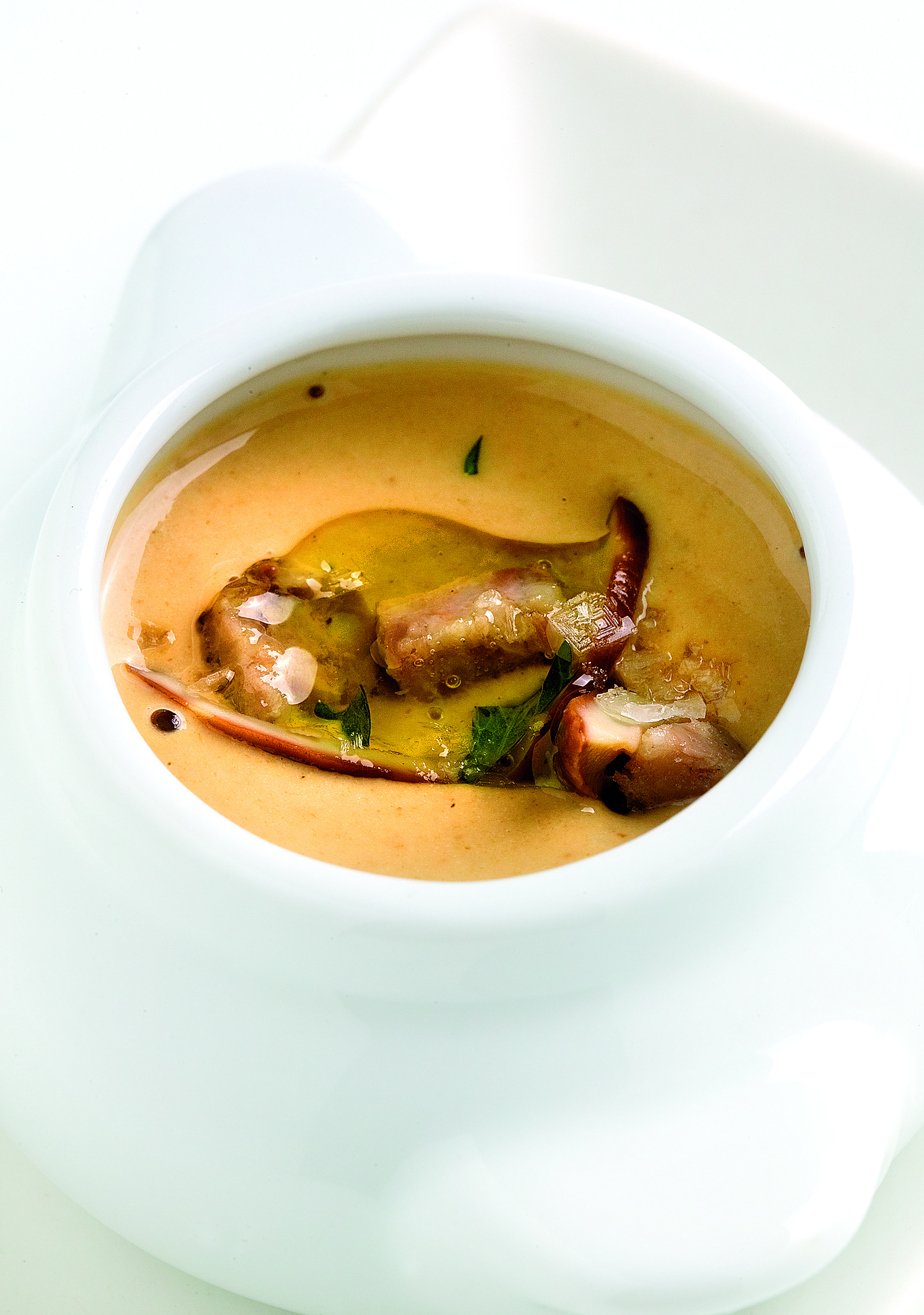 Crema de ceps i botifarra blanca