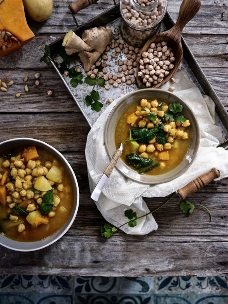 Sopa de garbanzos con caldo de verdura Aneto