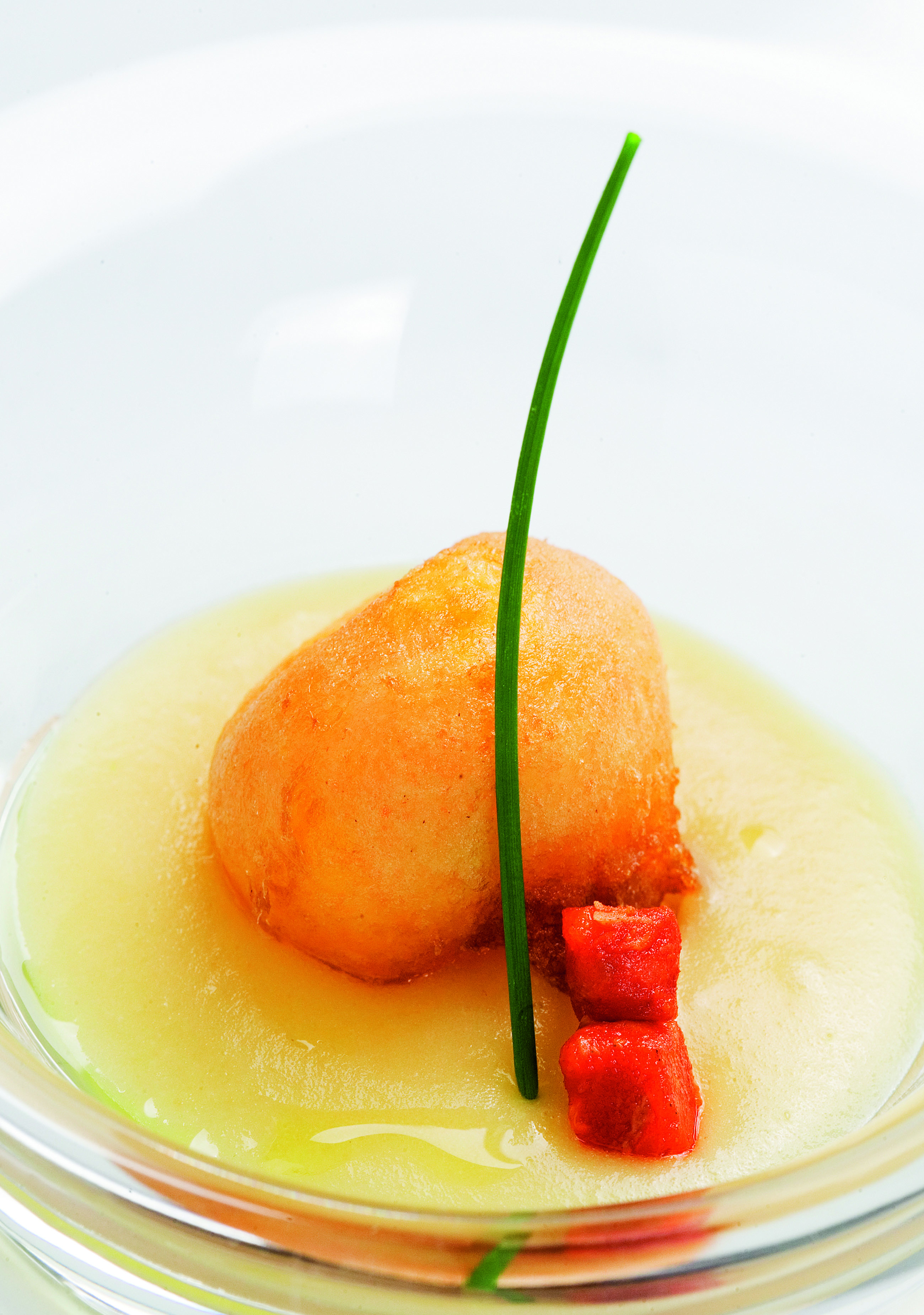 Rovell dou amb puré de patates fregides i sobrassada