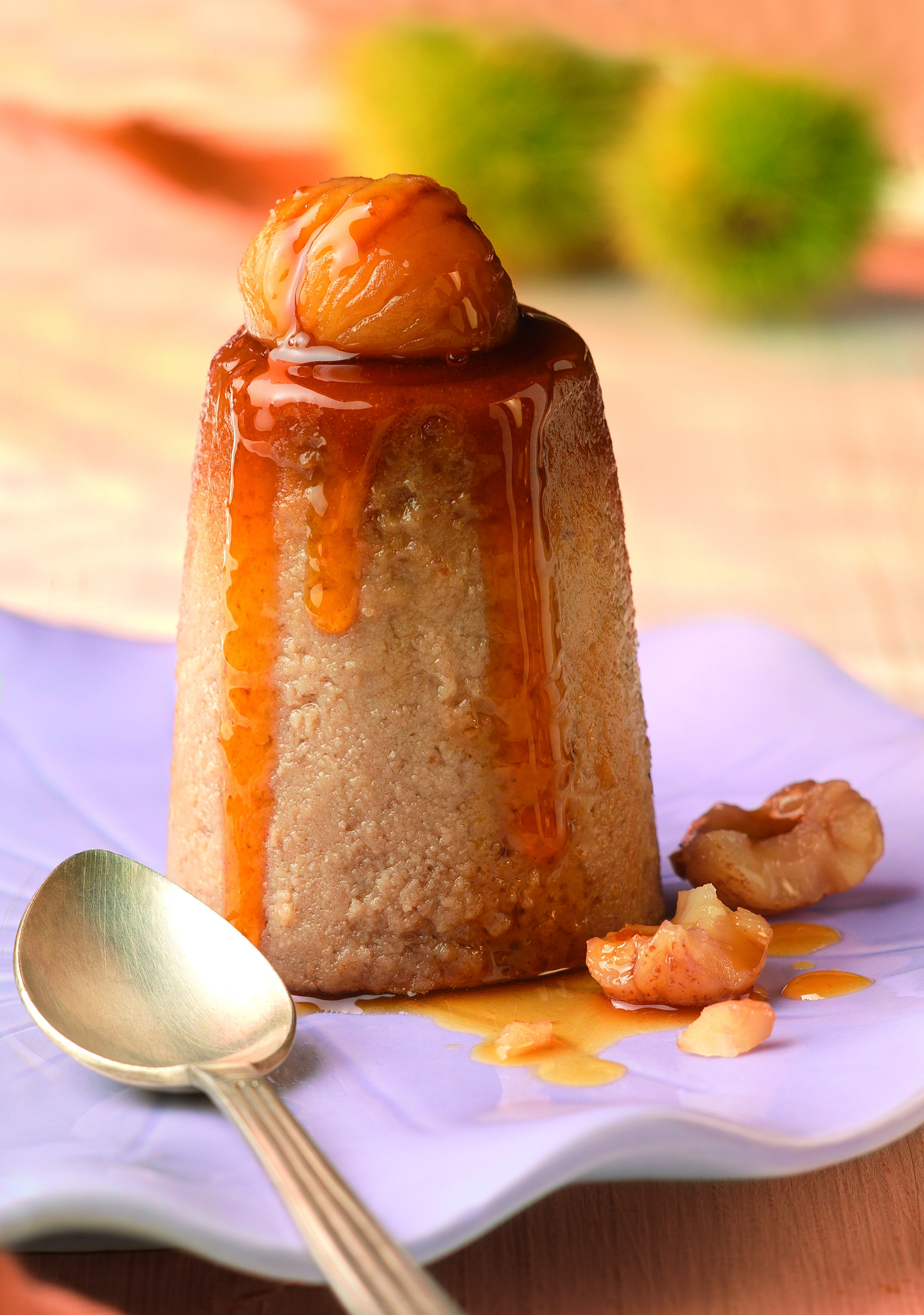 Flan de castañas y vainilla