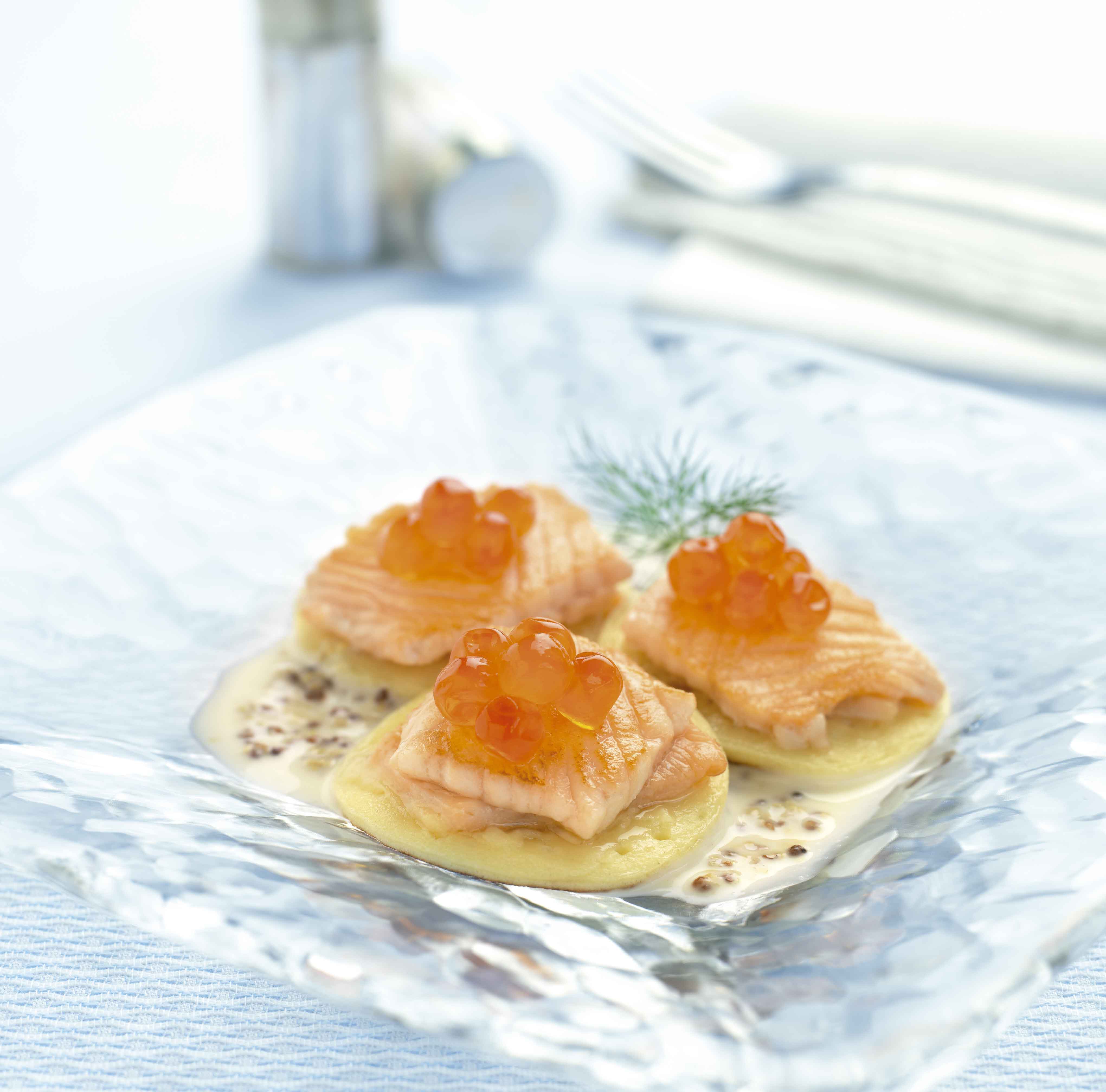 Blinis d'ous de salmó