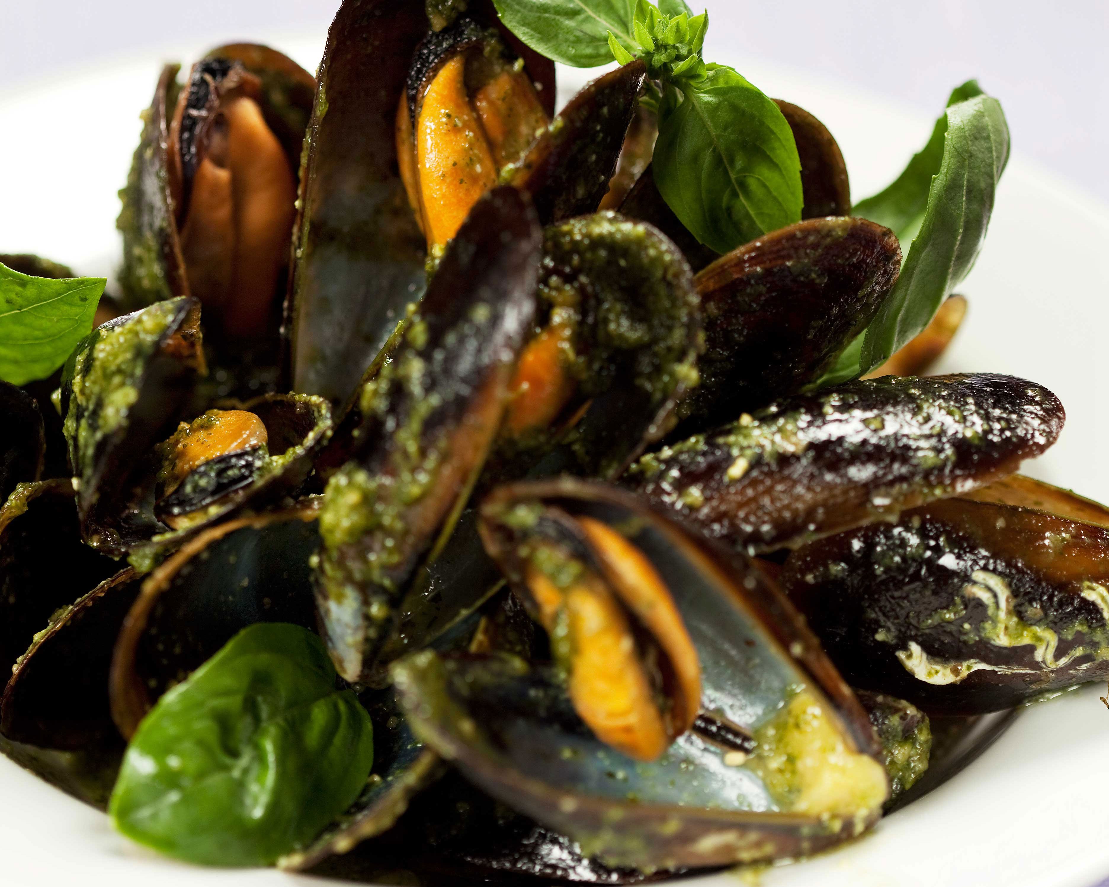 Mejillones con pesto