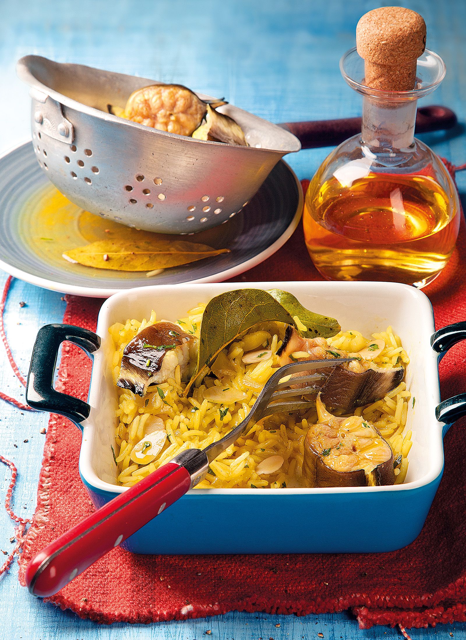 Arròs pilaf de congre amb ametlles i espècies