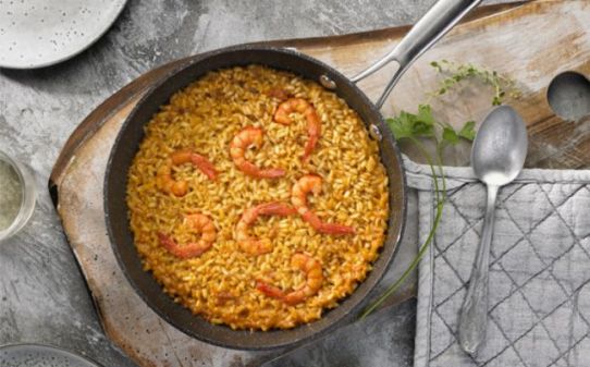 Arroz seco con gambas