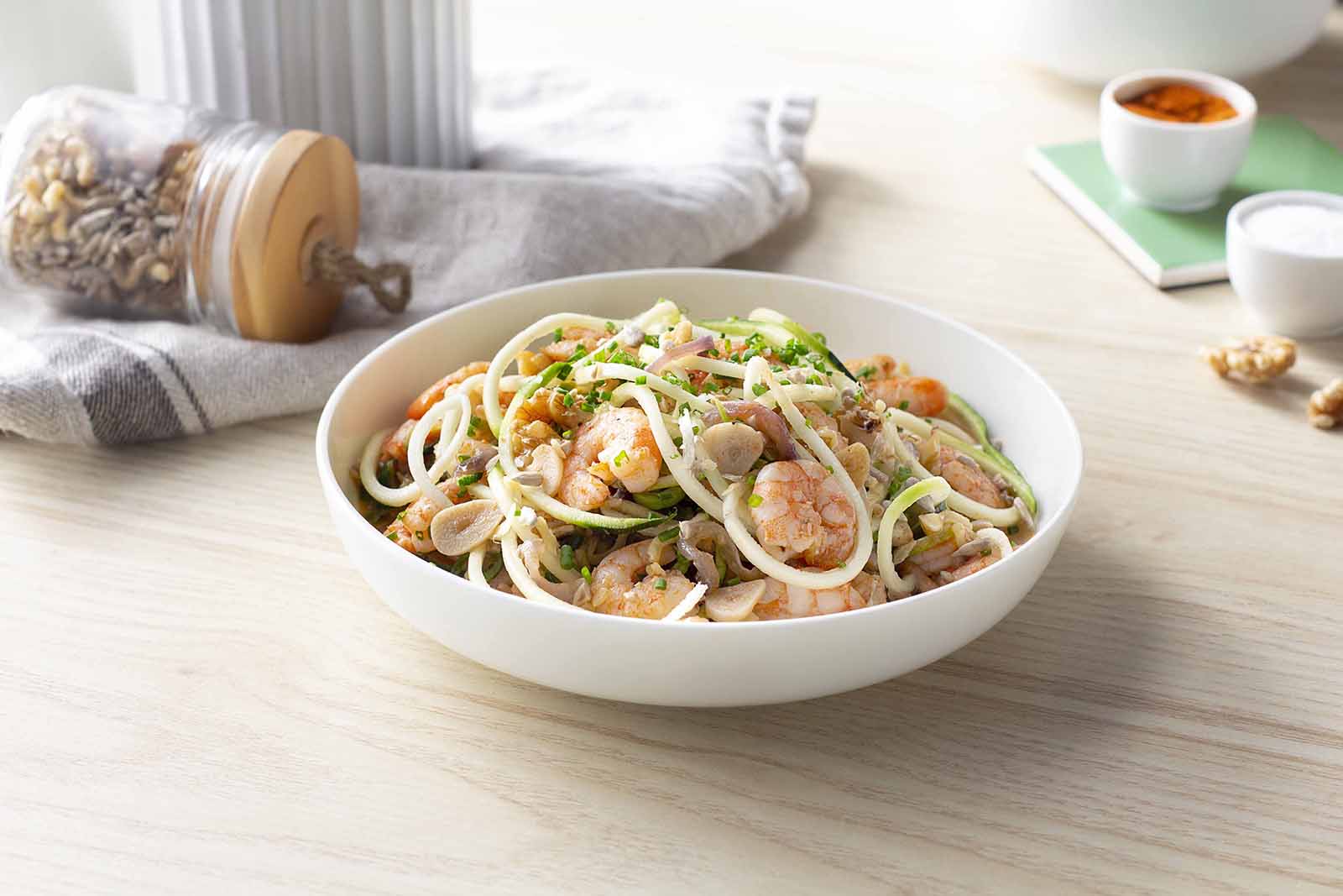 Espaguetis de carbassó amb llagostins