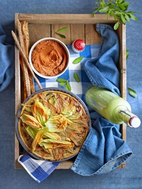 Muhammara, pastís de porros i crema vegetal