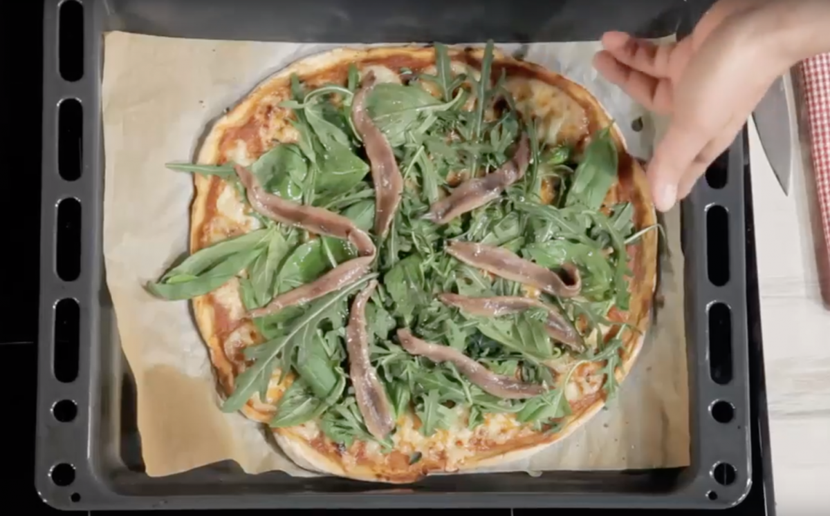 Pizza d'anxoves i formatge