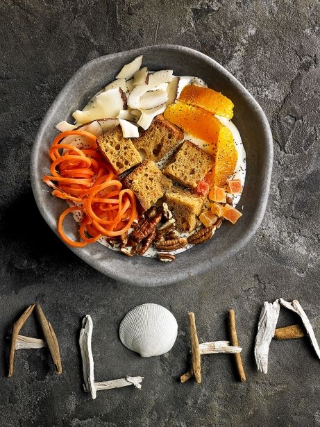 Poke bowl de 'carrot cake'