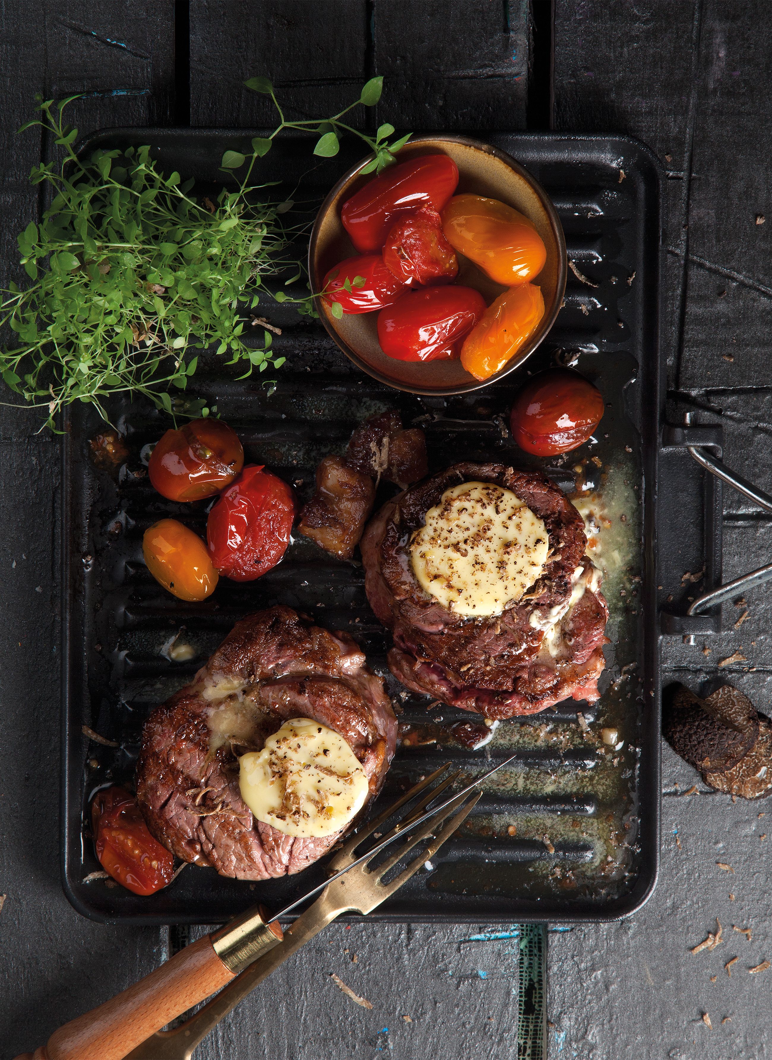 Filet de vedella amb mantega de tòfona