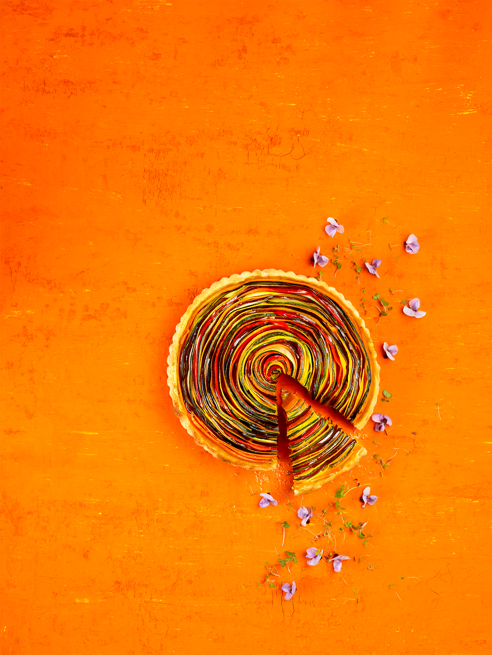 Pastís espiral d'hortalisses