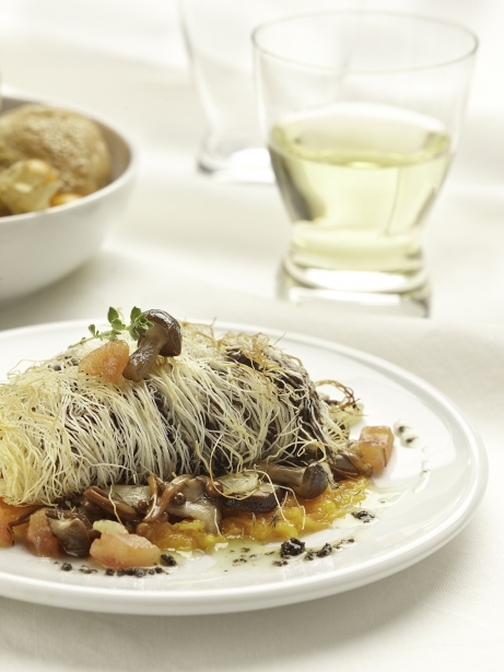 Filete de buey con pasta kataifi