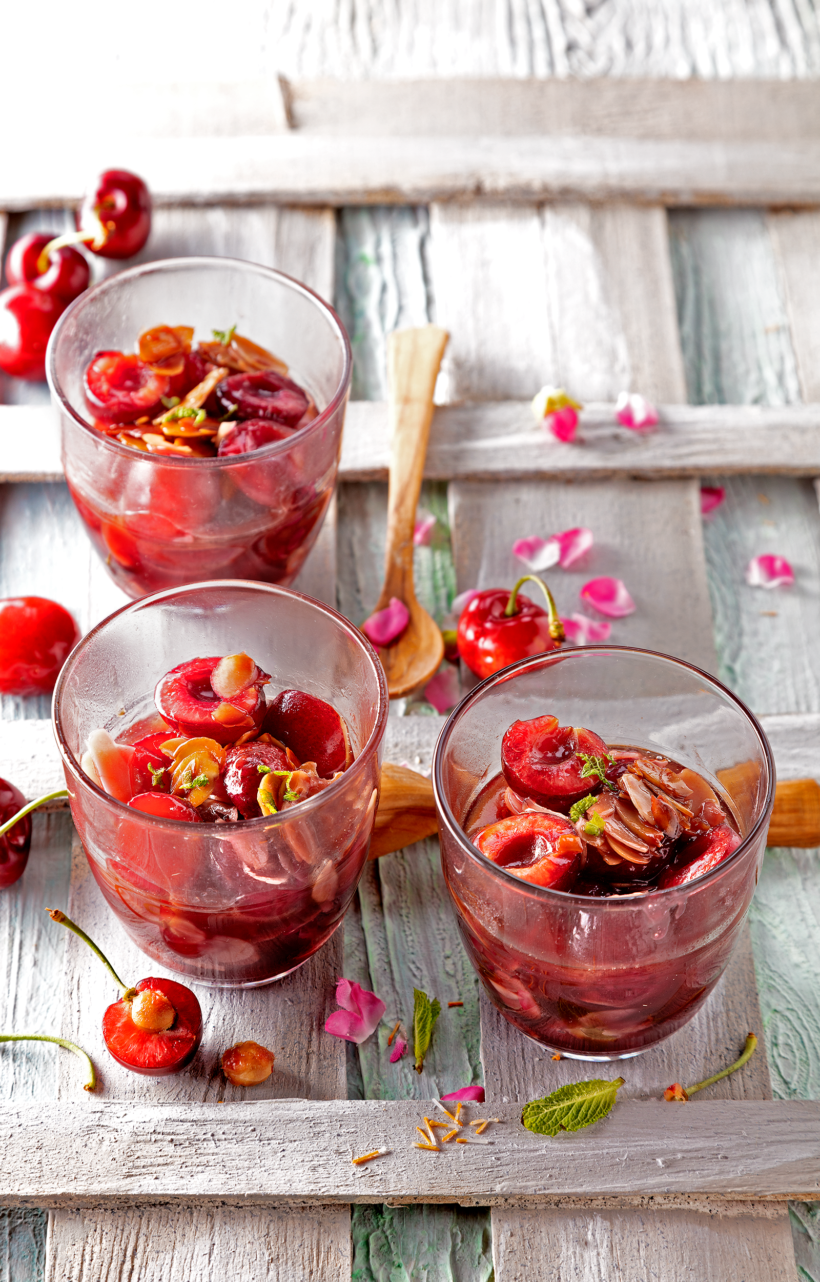 Postres de cireres caramel·litzades