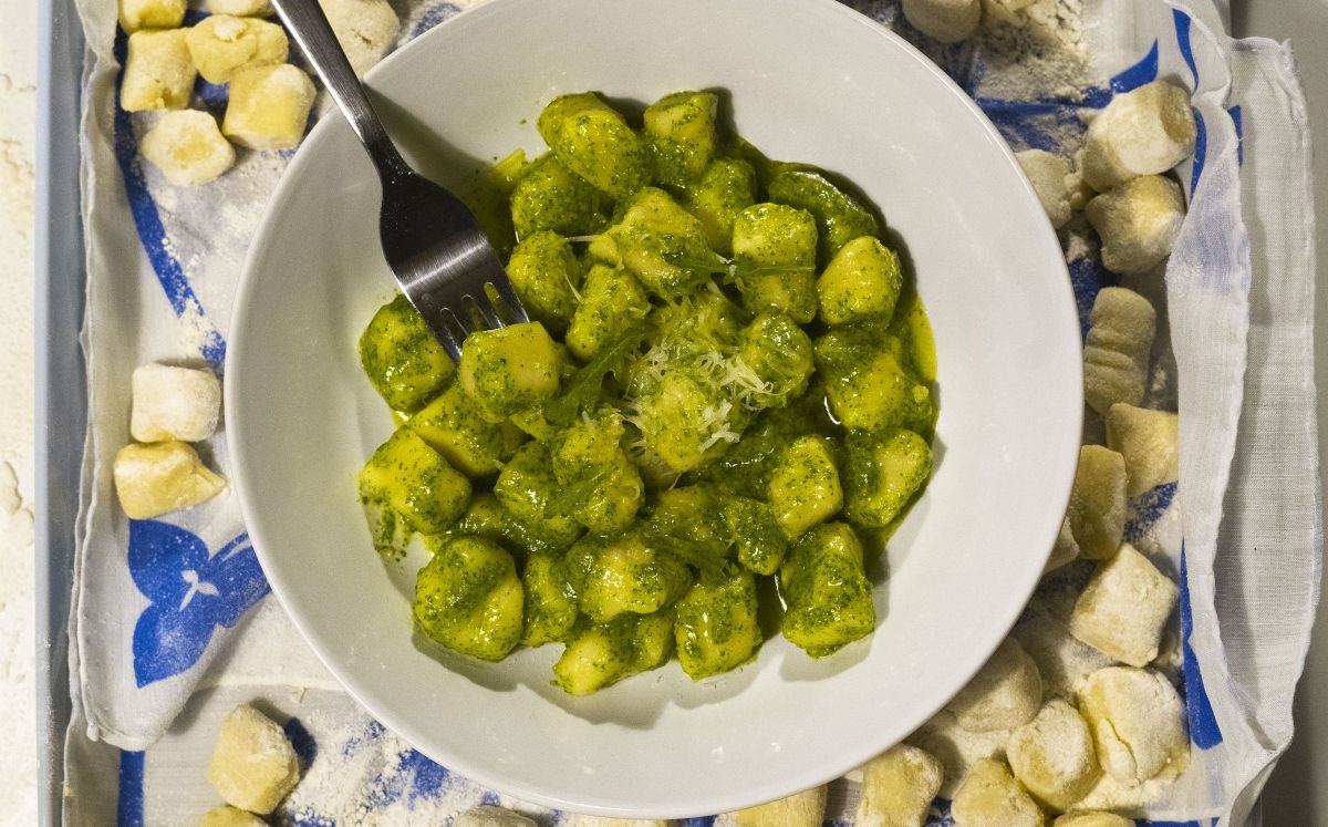 Nyoquis amb pesto de ruca