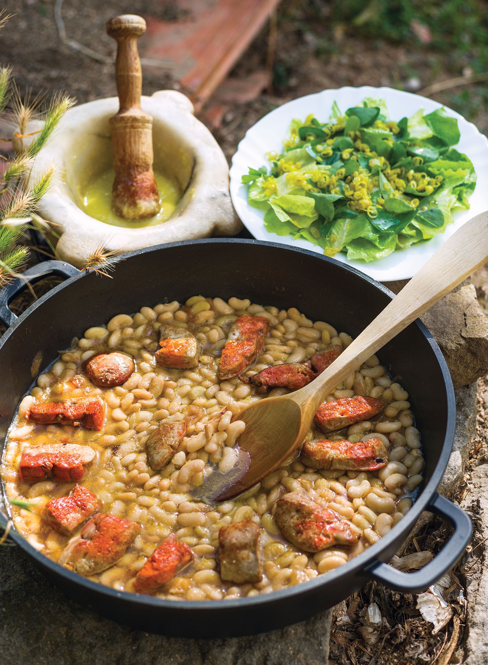 Fetge de rap amb fesols del ganxet