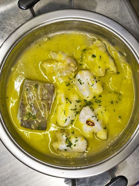 Bacalao a baja temperatura con cocochas