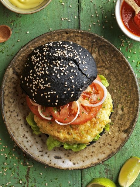 Hamburguesa de bacalao y garbanzos